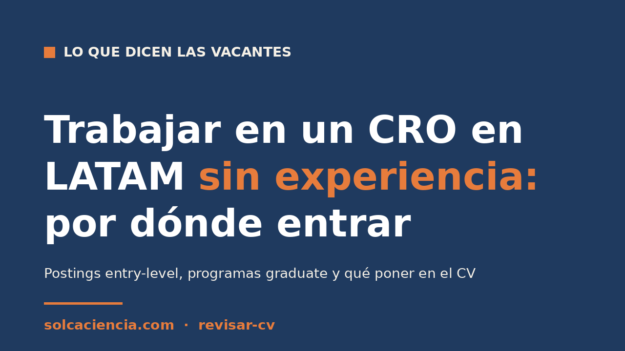Trabajar en un CRO en LATAM sin experiencia: por dónde entrar